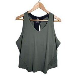 Green 2 in 1 Racerback Tank Sports Bra Combo Women